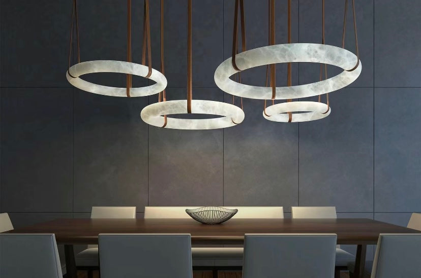 Modern Round Alabaster Chandelier for Living Room/Bedroom
