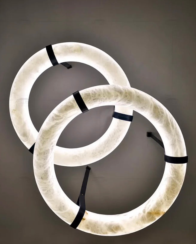 Modern Round Alabaster Chandelier for Living Room/Bedroom