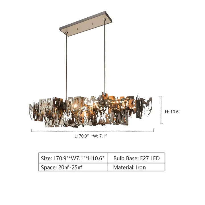 Rylight Irregular Rectangle Iron Pendant Chandelier