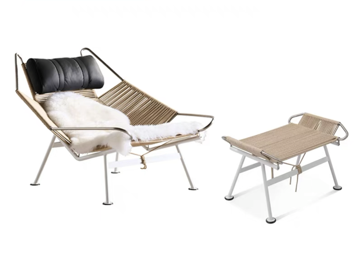 Door Rylight Designer aanbevolen handgemaakte relaxfauteuil/loungestoel met vlaggenlijn