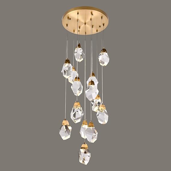 Rylight 1/3/7/14/22-Light Diamond Raindrop Crystal Chandelier