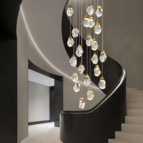 Rylight 1/3/7/14/22-Light Diamond Raindrop Crystal Chandelier