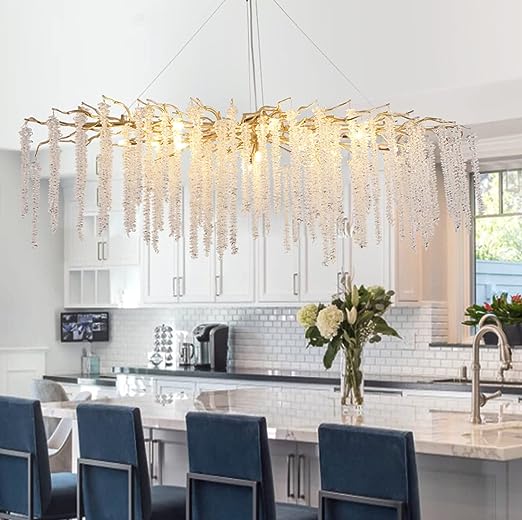 Rylight Round/Rectangle Crystal Willow Chandelier