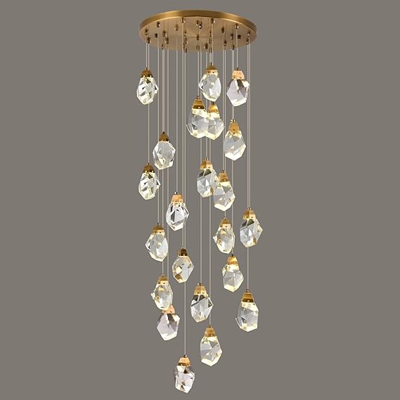 Rylight 1/3/7/14/22-Light Diamond Raindrop Crystal Chandelier