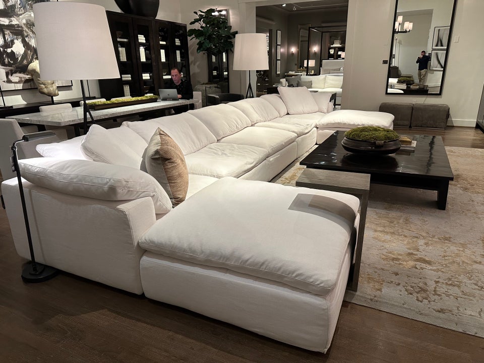 Rylight Cloud Left/Right-Arm Seat Sectional Performance Linen Weave Sofa