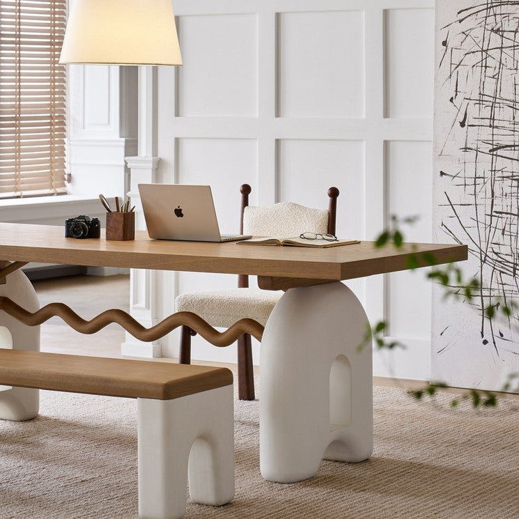 Rylight French Cream Style Solid Wood Dining Table