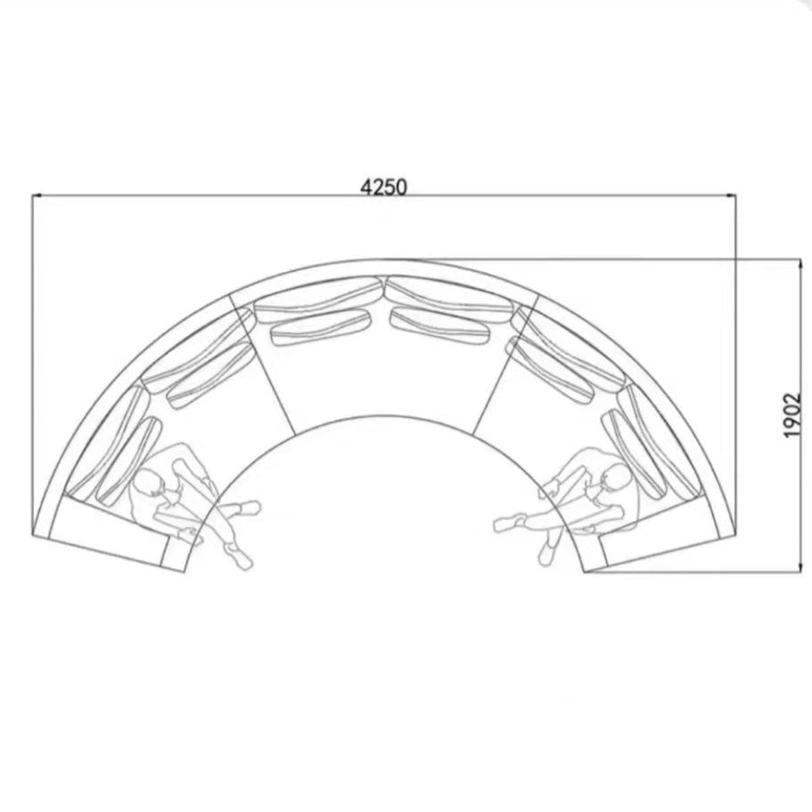 أريكة إيطالية فاخرة كبيرة الحجم منحنية وخفيفة لغرفة المعيشة