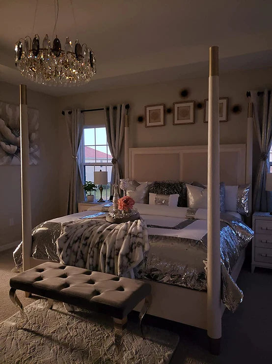 Rylight ronde/ovale kristallen kroonluchter in messing/zilveren afwerking