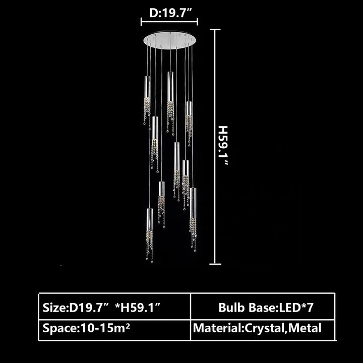 Rylight 7/9/12/18/21/27/38-Light Italian Modern Creative Silver Pendant Light Fixture