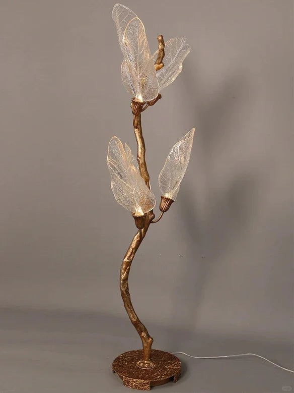 Rylight Flush Mount/Round/Linear Bionic Resin Leaves Chandelier