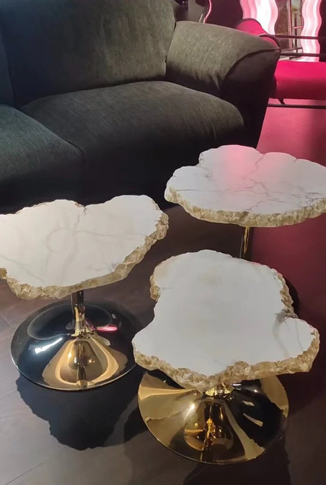 Natural Alabaster Irregular Coffee Table Set for Living Room/Bedroom