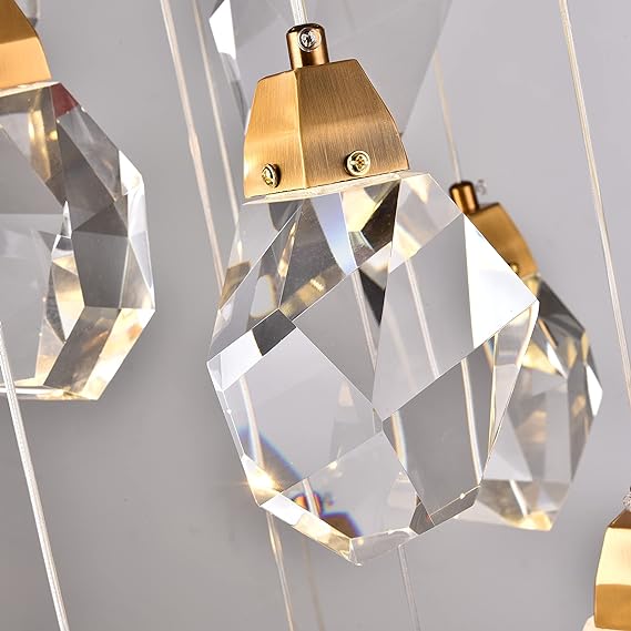 Rylight 1/3/7/14/22-Light Diamond Raindrop Crystal Chandelier