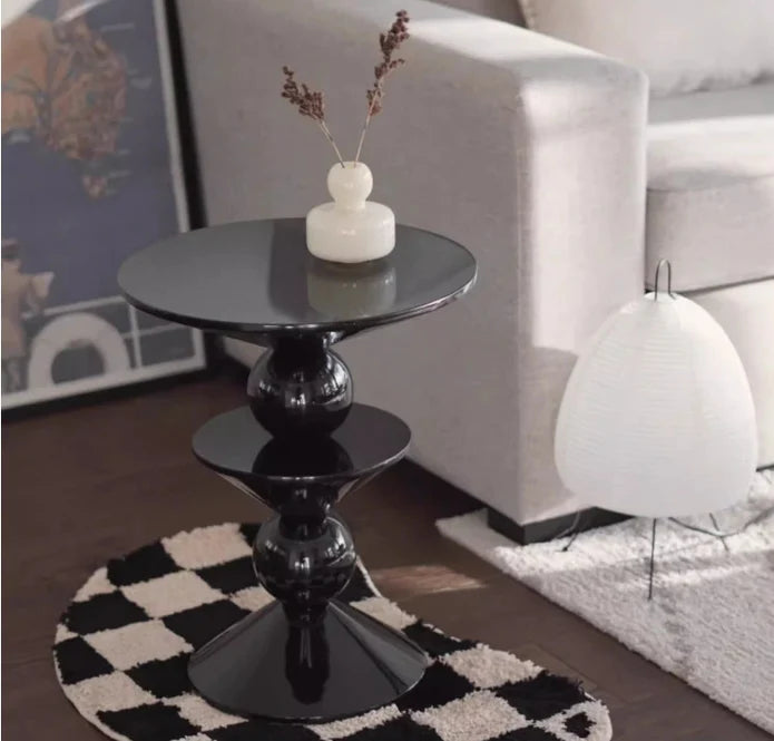 Black Vintage Round Coffee Table/Side Table