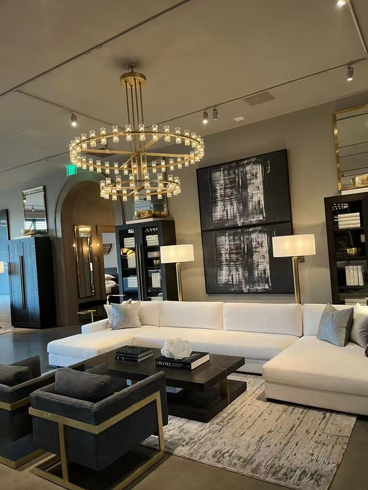 ثريا كريستالية مستديرة من رايلايت 1/2 طبقة