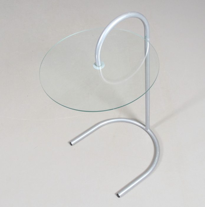 Vintage Chrome Tubing Floating Glass Coffee Table For Living room