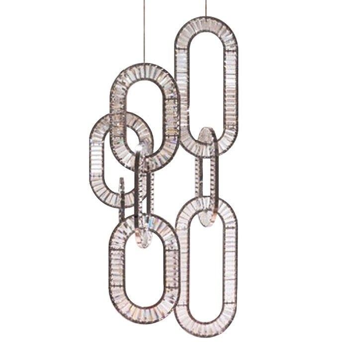 Modern Luxury Crystal Muti-Rings Pendant Chandeliers For Foyer/Staircase/High-Ceiling Space