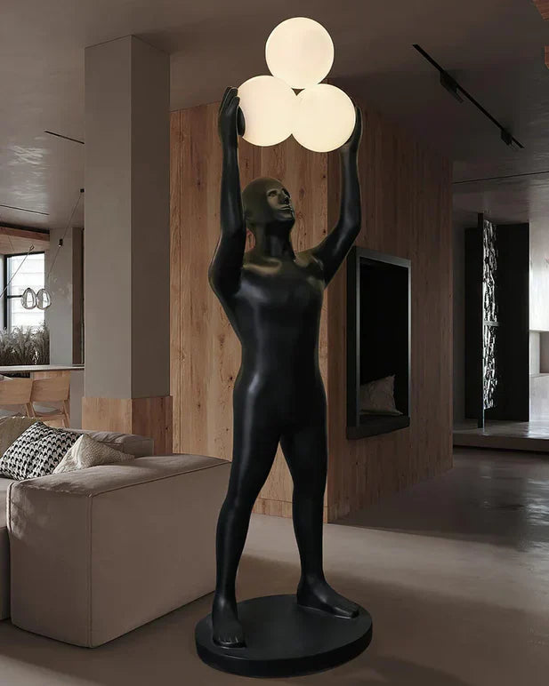 Rylight Black Light Holder Statue Floor Lamp