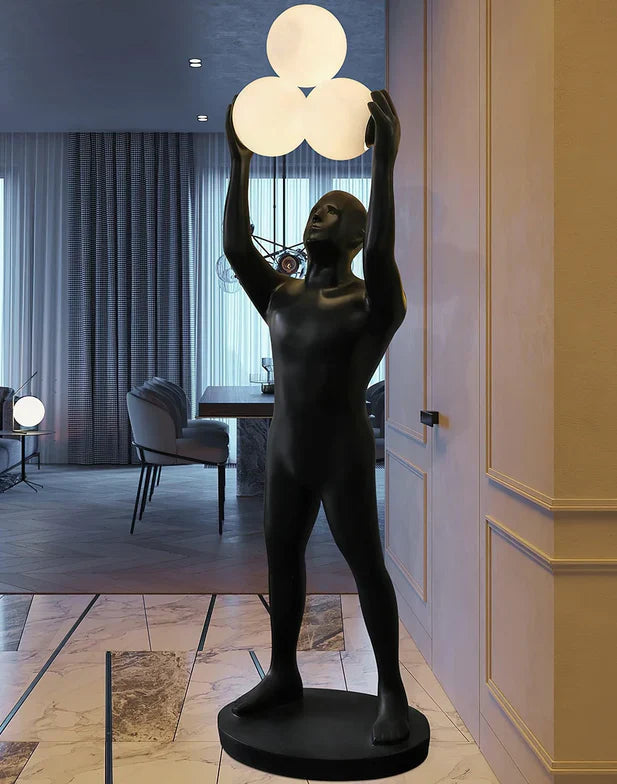 Rylight Black Light Holder Statue Floor Lamp