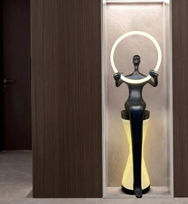 Rylight Zittende Man Standbeeld Staande Lamp