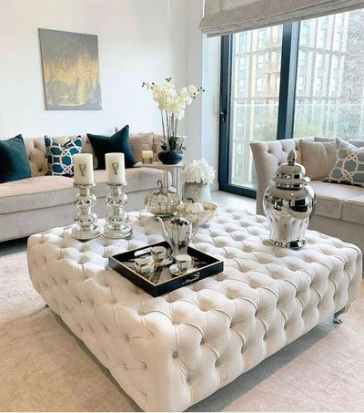 Square Round Footstool/Coffee Table