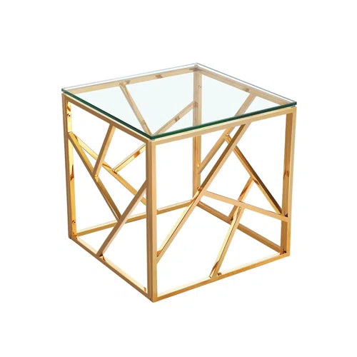 Rylight roestvrijstalen bijzettafel voor de woonkamer in goud/zilveren afwerking