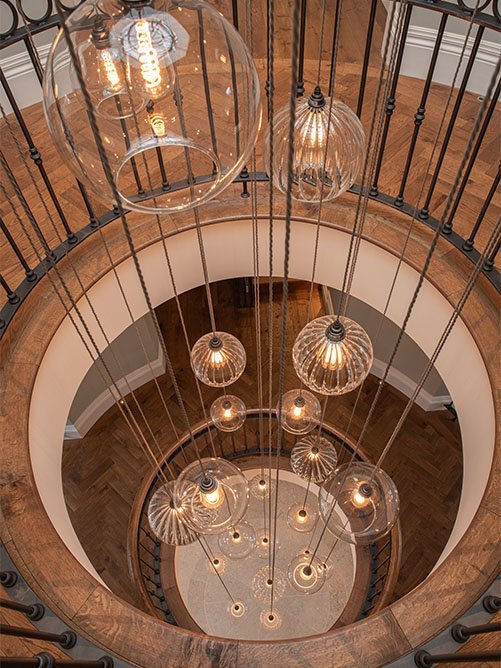 Rylight 9/16/25/36/49-ثريا متدلية من الزجاج الشفاف الخفيف