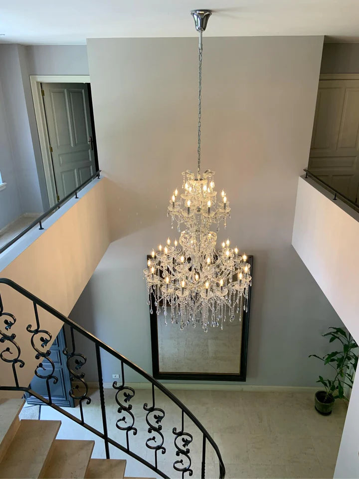 Rylight 37-Light Classic Candle Light Crystal Chandelier