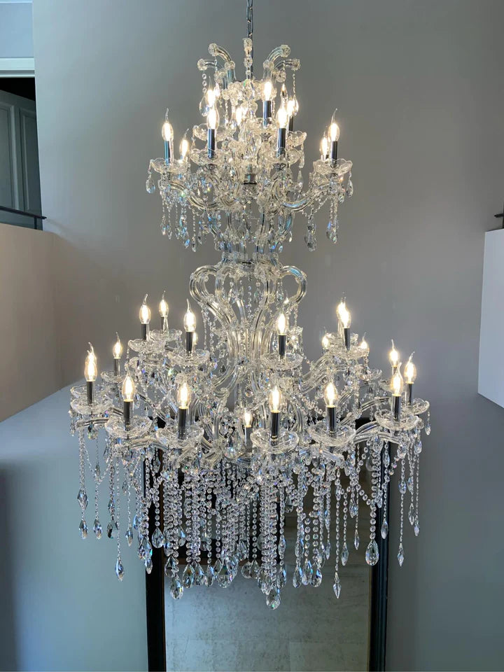 Rylight 37-Light Classic Candle Light Crystal Chandelier