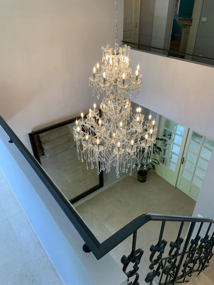 Rylight 37-Light Classic Candle Light Crystal Chandelier