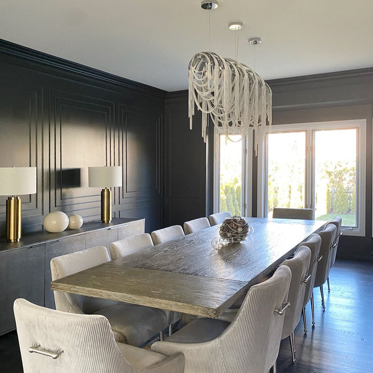 Rylight 27,5"/52"/72" Art Design lineaire kwastkroonluchter in verchroomde afwerking