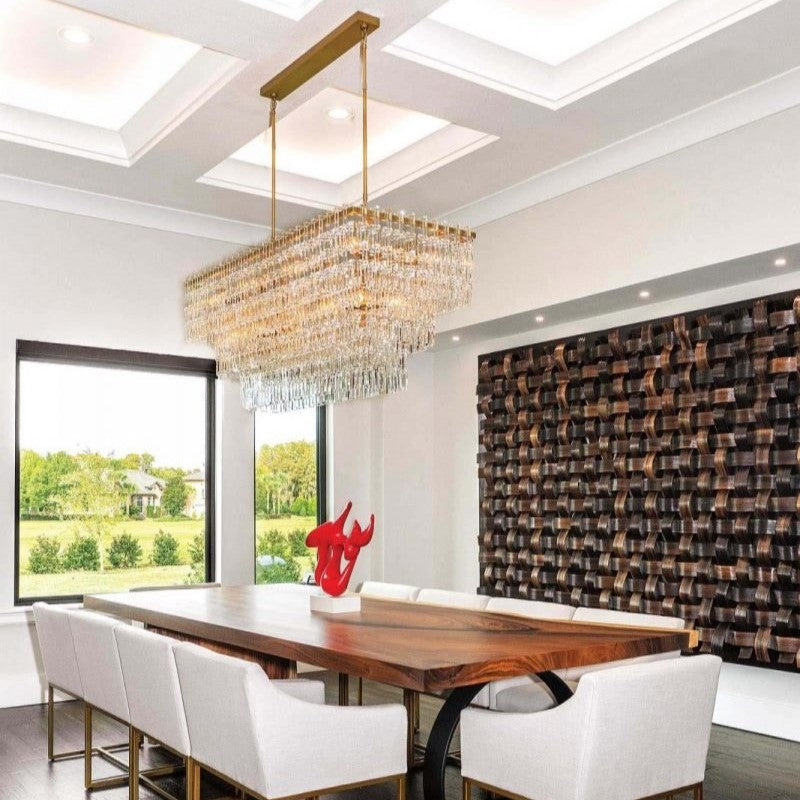 Rylight Multi-tiered Rectangle K9 Crystal Chandelier