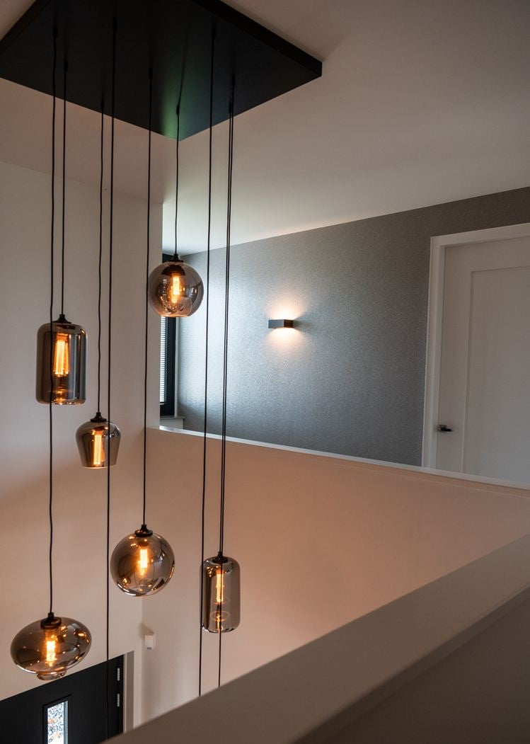 رايلايت 6/8/10/12/14-قلادة زجاجية باللون الرمادي الدخاني الفاتح