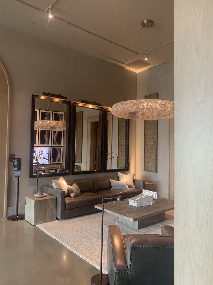 Rylight 9/12/16/18/25/30-ثريا حلقية كريستالية خفيفة باللون الفضي/الذهبي