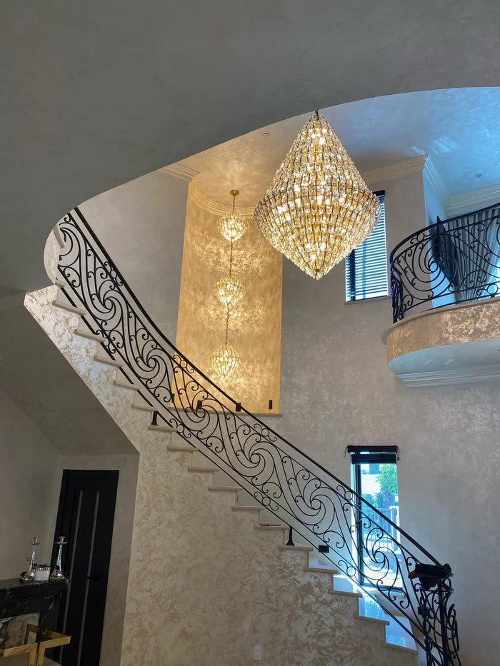 Rylight Multi-Tier Honeycomb Crystal Chandelier