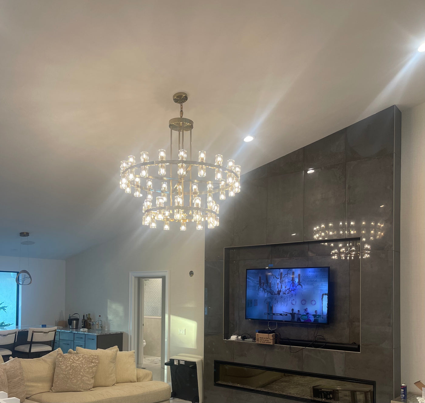 ثريا كريستالية مستديرة من رايلايت 1/2 طبقة