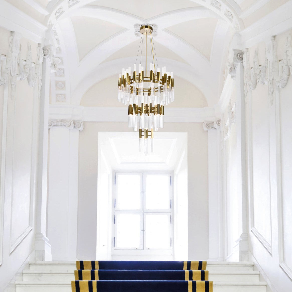 ثريا من الأنابيب الزجاجية المستديرة ذات 3 طبقات من رايلايت