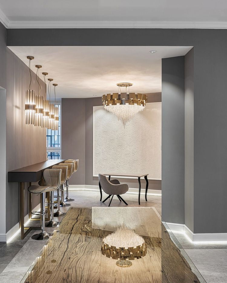 Rylight 18/24-ثريا كريستالية مستديرة/خطية خفيفة