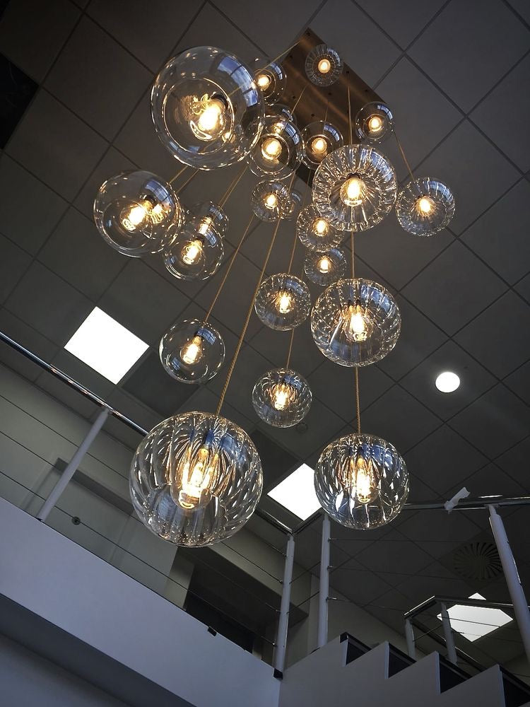 Rylight 9/16/25/36/49-ثريا متدلية من الزجاج الشفاف الخفيف