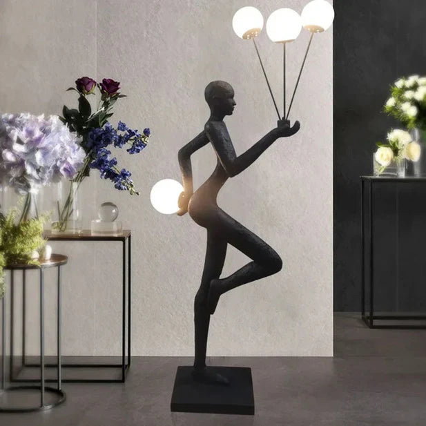 Rylight Zwarte Art Design Acrobat Vloerlamp