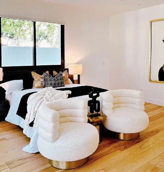 كرسي أريكة دوار مخملي حديث