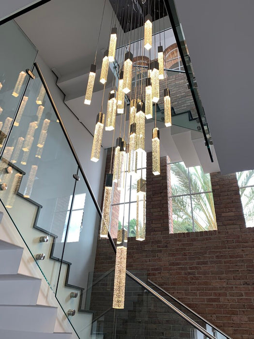 Rylight 3/7/13/25/41-Light Glacier Bubble Crystsal Chandelier in Gold/Chrome/Black Finish