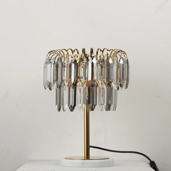 Rylight Smoky Gray&Clear Crystal Table Lamp