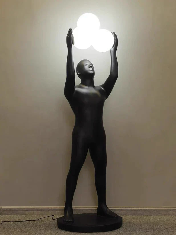Rylight Black Light Holder Statue Floor Lamp