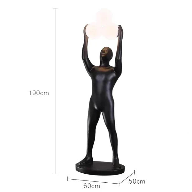 Rylight Black Light Holder Statue Floor Lamp
