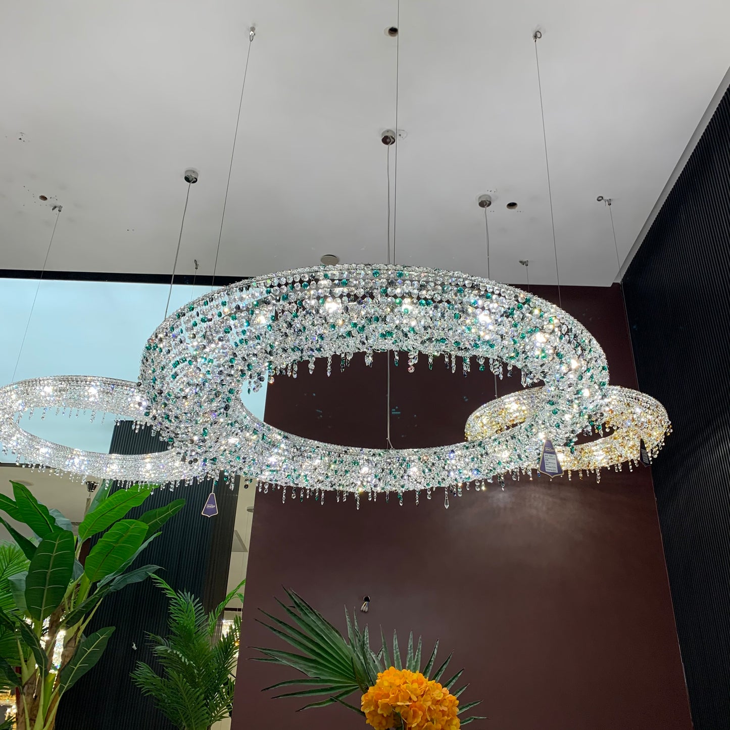 Rylight Irregular Round Transparent/Coloured crystal Chandelier