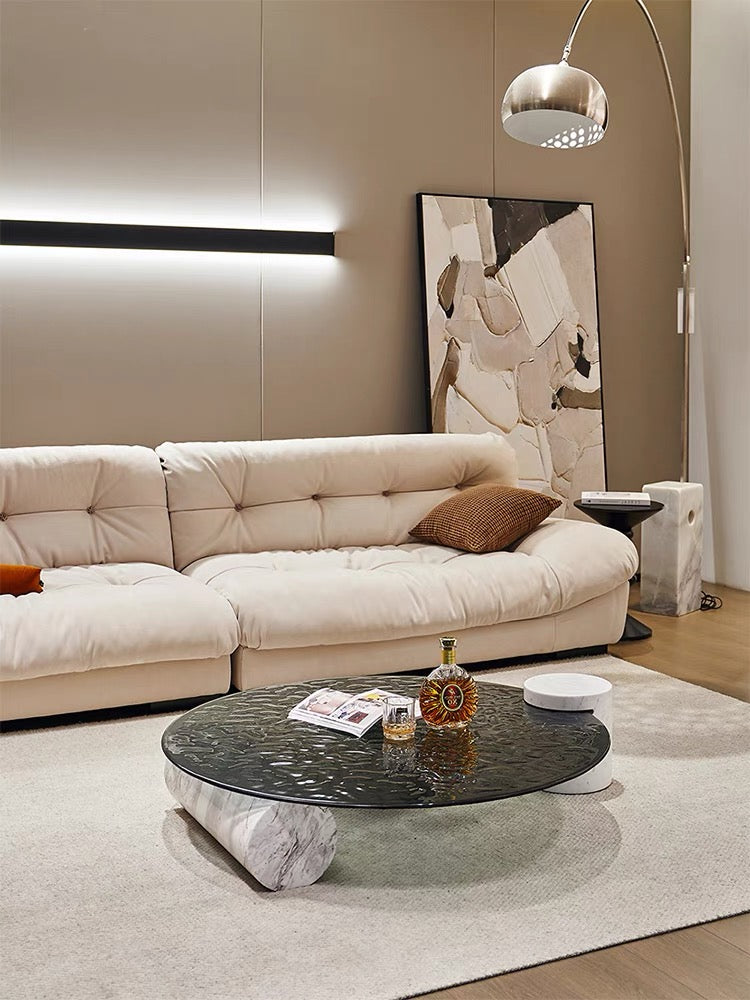 Rylight moderne salontafel van gefuseerd glas