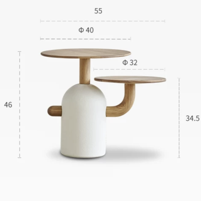طاولة قهوة دائرية بتصميم كريمي فرنسي حديث من رايلايت