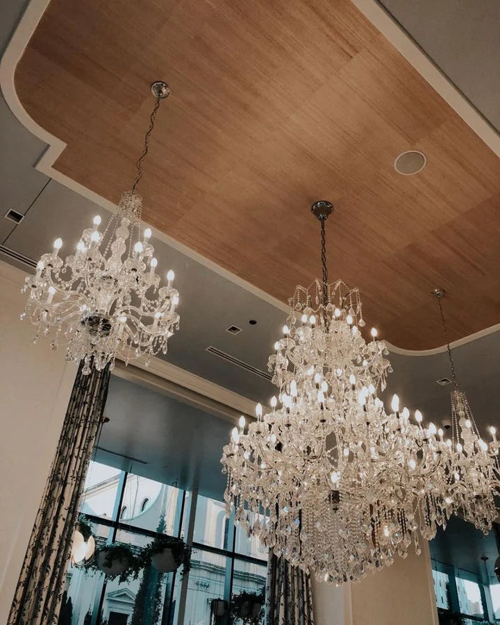 Rylight Extra Large Traditional Multi-layers Candle Branch Chrome/Gold Crystal Chandelier