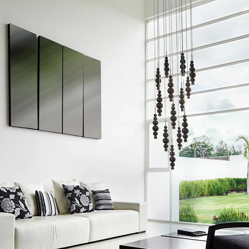 Modern Creative Black/Gold Cluster Glass Pendant Lamp