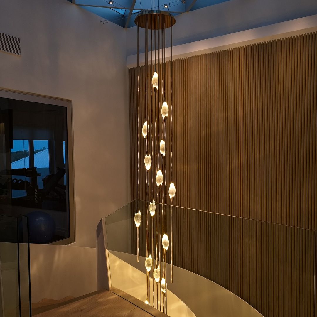 Modern Stick Crystal Chandelier for Staircase/Foyer/Entryway